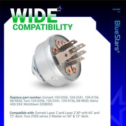 103-0206 Ignition Switch 3 Positions 6 Terminals thumbnail 3