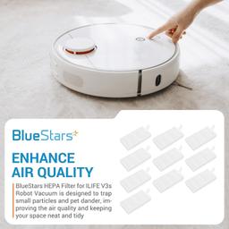 [Lifetime Warranty] HEPA Filters Replacement for ILIFE V3s V3s pro V5 V5s V5s Pro V5s Pro 2 V5s Plus Noisz S5 Robotic Vacuum Cleaner - Pack of 10 thumbnail 2