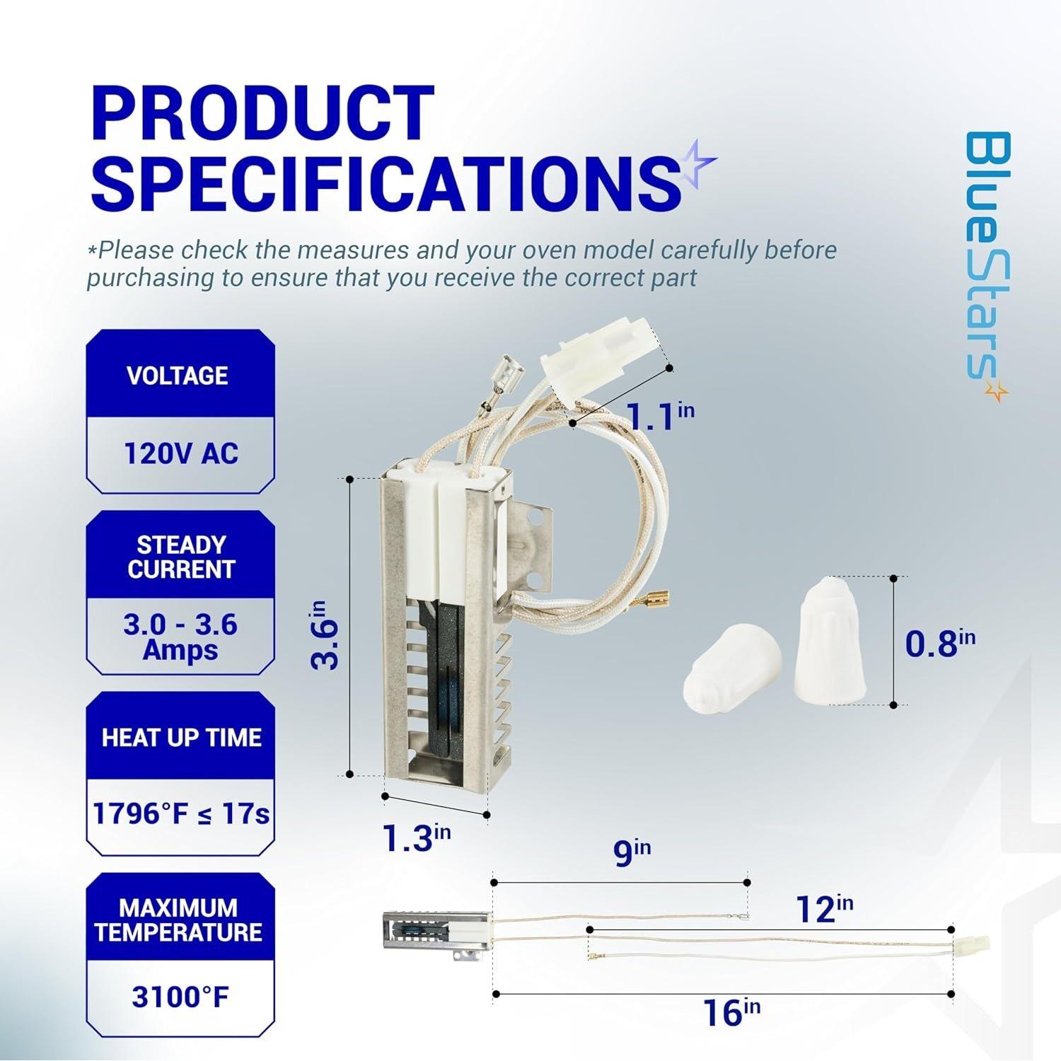 [Lifetime Warranty] 5304509706 Gas Oven Igniter - Replaces Norton-501A WB2X10016 316489408 PS12071409 AP6230715 image 4