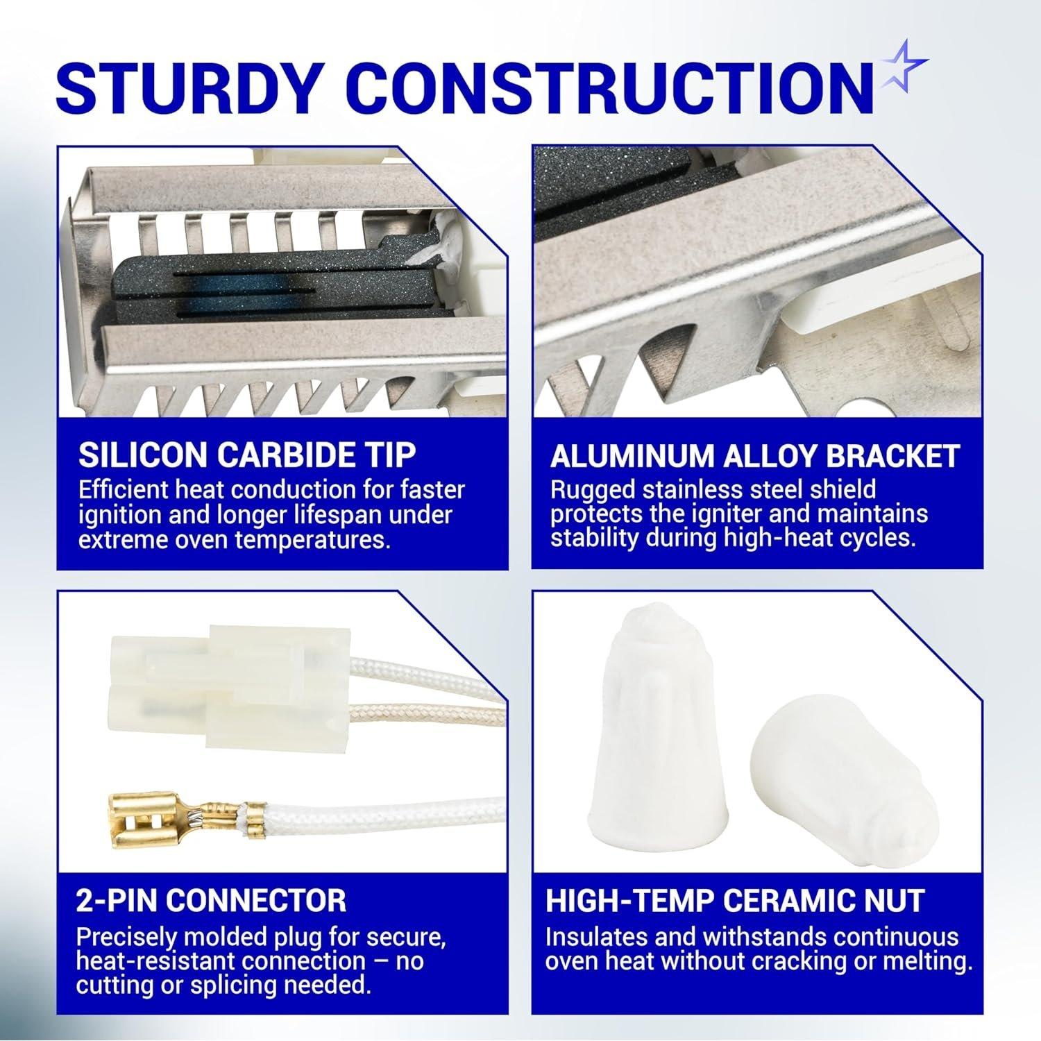 [Lifetime Warranty] 5304509706 Gas Oven Igniter - Replaces Norton-501A WB2X10016 316489408 PS12071409 AP6230715 image 8