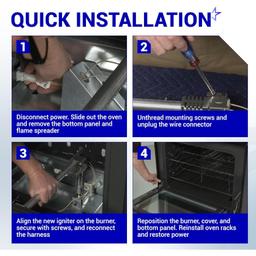 [Lifetime Warranty] 5304509706 Gas Oven Igniter - Replaces Norton-501A WB2X10016 316489408 PS12071409 AP6230715 thumbnail 1