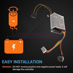 10-55V 12V 24V 36V 48V 60A 15KHZ PWM DC Brushed Motor Speed Controller Switch thumbnail 3