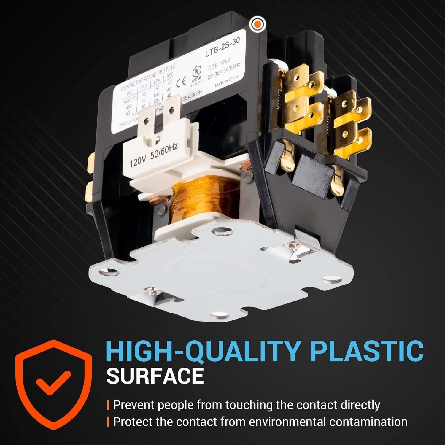[Lifetime Warranty] 2 Pole Contactor 30 Amp 120VAC Coil image 4