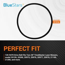 [Lifetime Warranty] 120-9470 Drive Belt Replacement - Fits Toro TimeMaster 21199 20199 21200 20200 20975 20976 20977 20978 21199HD 21220 21810 21811 21816 21491 21876 Walk Behind Mowers | 27.5" thumbnail 3