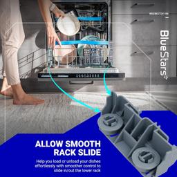 BlueStars WD28X27241 Dishwasher Rack Carrier & Roller Kit - Compatible with GE Dishwashers Lower Rack Wheels Assembly, L and R Side - Replaces WD12X10438 WD12X10439, WD12X10446 WD12X10447 - PACK OF 2 thumbnail 1
