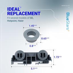 BlueStars WD28X27241 Dishwasher Rack Carrier & Roller Kit - Compatible with GE Dishwashers Lower Rack Wheels Assembly, L and R Side - Replaces WD12X10438 WD12X10439, WD12X10446 WD12X10447 - PACK OF 2 thumbnail 2