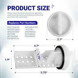 [Lifetime Warranty] WH11X34741 Washer Drain Pump Filter for GE - Replaces WH23X10029 WH23X10027 AP7205454 4977949 PS16874133 EAP16874133 thumbnail 8
