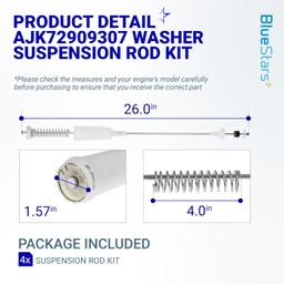 [Lifetime Warranty] AJK72909307 Washer Suspension Rods Kit - Pack of 4 thumbnail 3