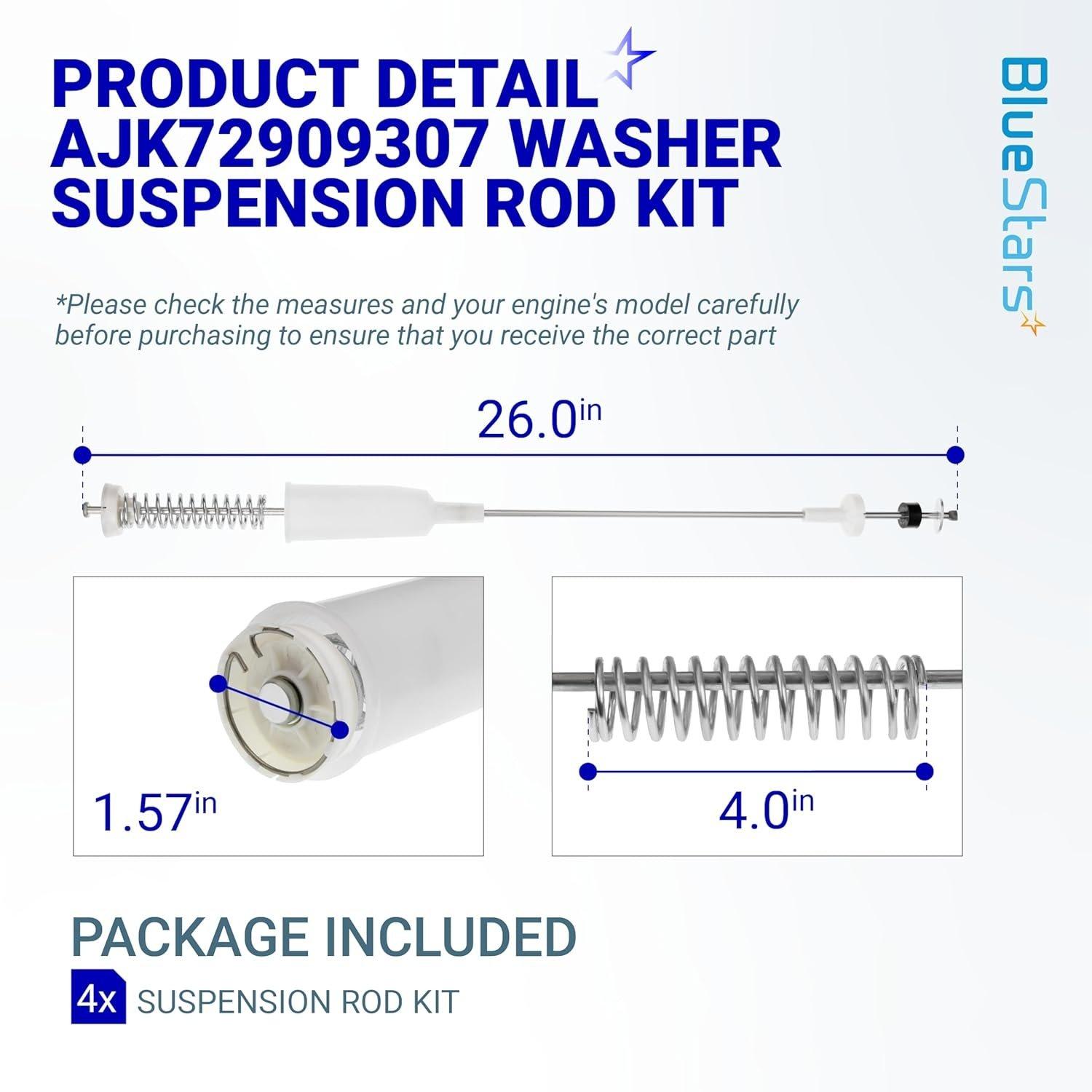 [Lifetime Warranty] AJK72909307 Washer Suspension Rods Kit - Pack of 4 image 3