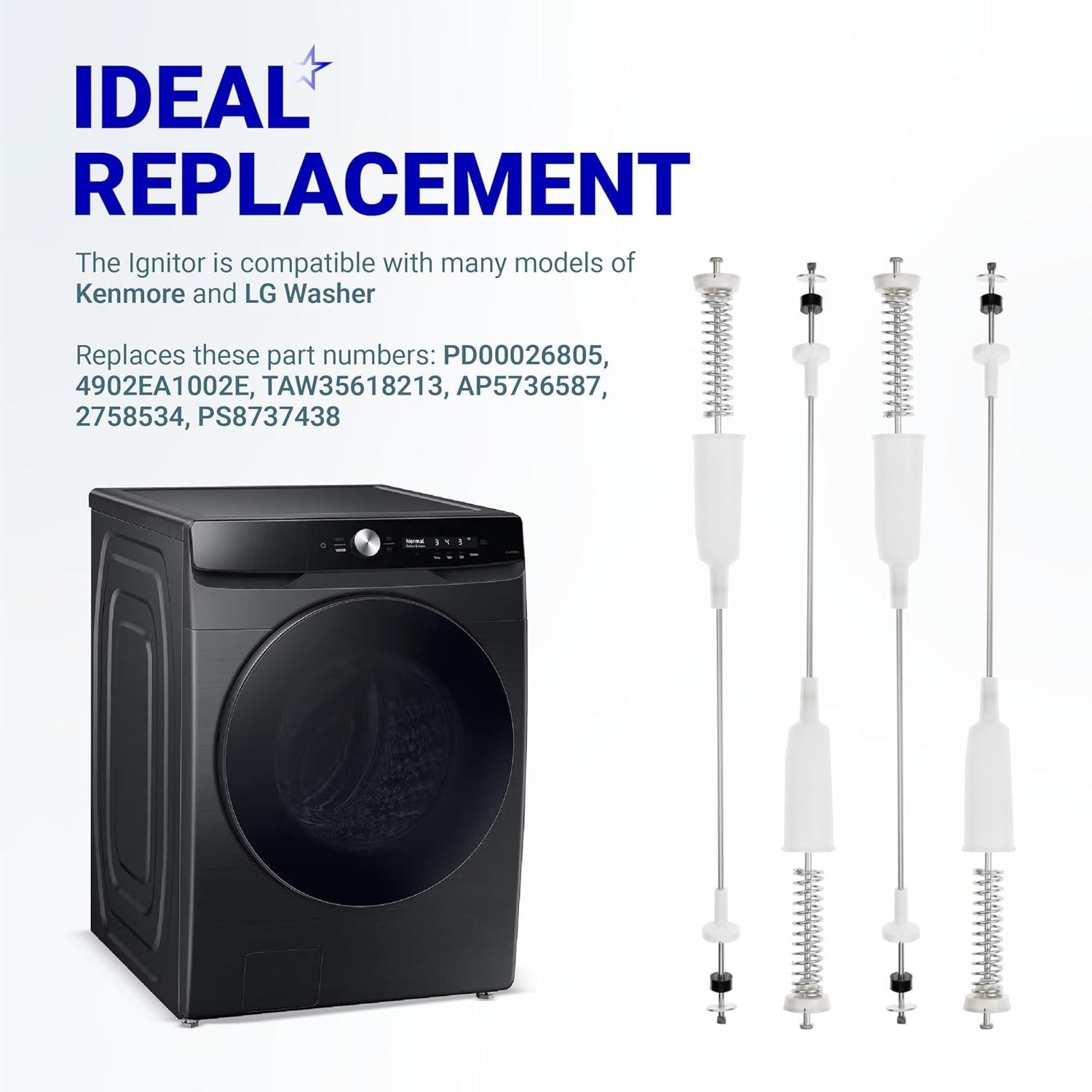 [Lifetime Warranty] AJK72909307 Washer Suspension Rods Kit - Pack of 4 image 8