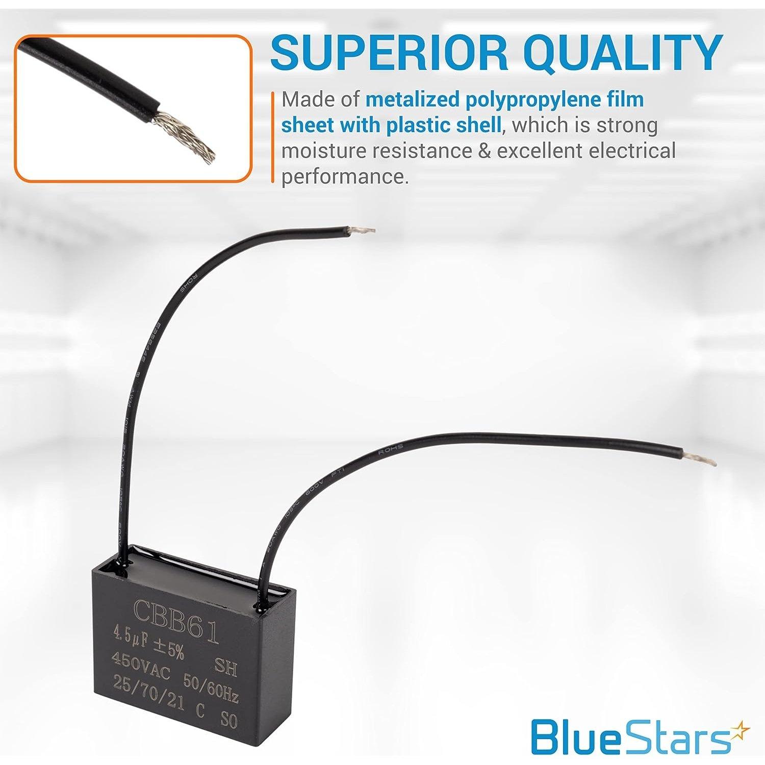 [Lifetime Warranty] CBB61 4.5µF/4.5uF 450V 2-Wire Ceiling Fan Capacitor - Pack of 2 image 6