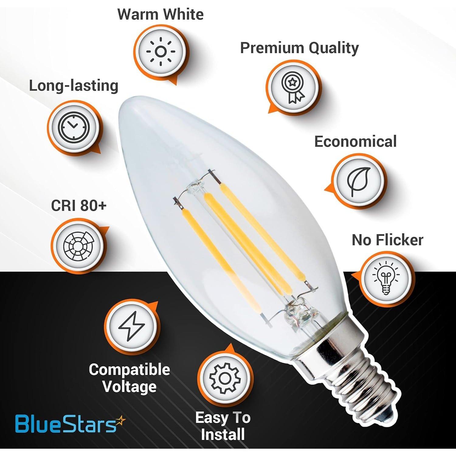 B10 E12 Light Bulbs 3.5W 120V LED - Pack of 6 image 2