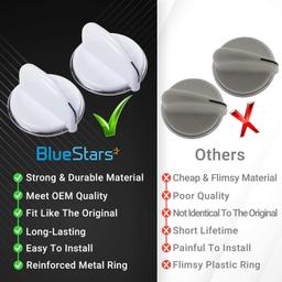 [Lifetime Warranty] WE01X20378 Control Knob with Metal Ring - Compatible with GE Dryers/Washers - Replaces WE01X20432 WH01X10307 WH01X10460 - Pack of 2 thumbnail 2