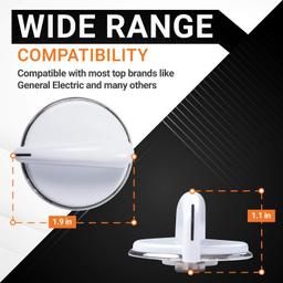 [Lifetime Warranty] WE01X20378 Control Knob with Metal Ring - Compatible with GE Dryers/Washers - Replaces WE01X20432 WH01X10307 WH01X10460 - Pack of 2 thumbnail 1