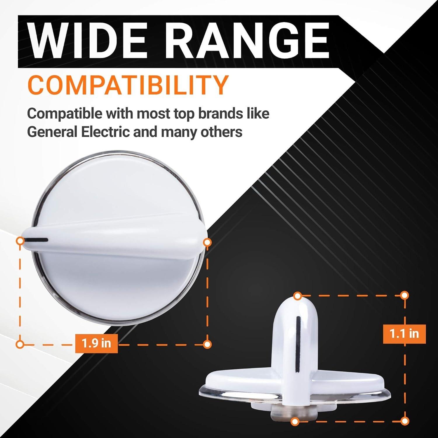 [Lifetime Warranty] WE01X20378 Control Knob with Metal Ring - Compatible with GE Dryers/Washers - Replaces WE01X20432 WH01X10307 WH01X10460 - Pack of 2 image 1