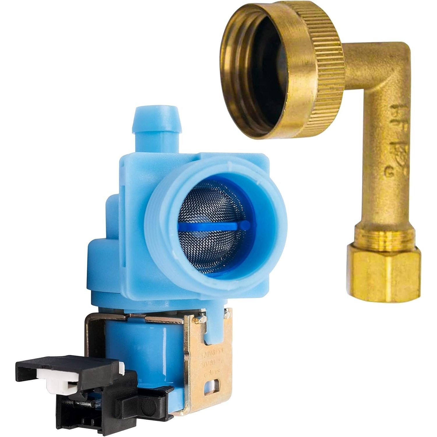 [Lifetime Warranty] W10648041 Dishwasher Water Inlet Valve with Elbow Fitting - Compatible with Whirlpool Kenmore KitchenAid Dishwashers - Replaces W10195048 AP5802887 W10219505 PS8760080 image 0