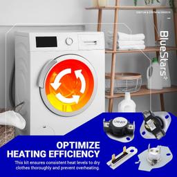 [Lifetime Warranty] 279769 Dryer Thermal Cut-Off Kit 3387134 Thermostat & 3392519 Thermal Fuse - Compatible with Whirlpool Kenmore Maytag Dryers - Replaces 3977394 3390291 PS345113 AP6008325 thumbnail 6