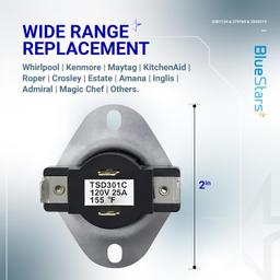 [Lifetime Warranty] 279769 Dryer Thermal Cut-Off Kit 3387134 Thermostat & 3392519 Thermal Fuse - Compatible with Whirlpool Kenmore Maytag Dryers - Replaces 3977394 3390291 PS345113 AP6008325 thumbnail 5