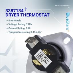 [Lifetime Warranty] 279769 Dryer Thermal Cut-Off Kit 3387134 Thermostat & 3392519 Thermal Fuse - Compatible with Whirlpool Kenmore Maytag Dryers - Replaces 3977394 3390291 PS345113 AP6008325 thumbnail 4