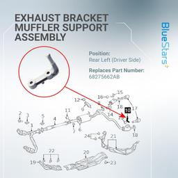 [Lifetime Warranty] Rear Left Exhaust Bracket Muffler Support Assembly 68275662AB thumbnail 5