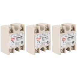 [Lifetime Warranty] Solid State Relay SSR-40DA DC to AC Input 3-32VDC Output 24-380VAC 40A Single Phase Semi-Conductor Relay Module - Pack of 3 - Control 3-32V DC Load 24-380V AC thumbnail 0
