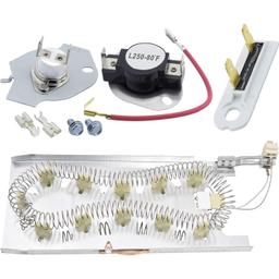 3387747 Dryer Heating Element & 279816 Thermostat Cut off Kit & 3392519 Thermal Fuse thumbnail 0