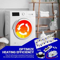 3387747 Dryer Heating Element & 279816 Thermostat Cut off Kit & 3392519 Thermal Fuse thumbnail 2