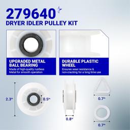 [Lifetime Warranty] 4392067 Dryer Repair Kit & W10837240 Idler Pulley - For Whirlpool, Maytag, Kenmore Dryer MEDB835DW4 MGDB835DW4 MEDB855DC4 MEDB835DC4 GEW9250PW1 GEW9250PW0 GGW9250PW3 GGW9200LW1 thumbnail 3