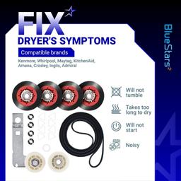 [Lifetime Warranty] 4392067 Dryer Repair Kit & W10837240 Idler Pulley - For Whirlpool, Maytag, Kenmore Dryer MEDB835DW4 MGDB835DW4 MEDB855DC4 MEDB835DC4 GEW9250PW1 GEW9250PW0 GGW9250PW3 GGW9200LW1 thumbnail 2