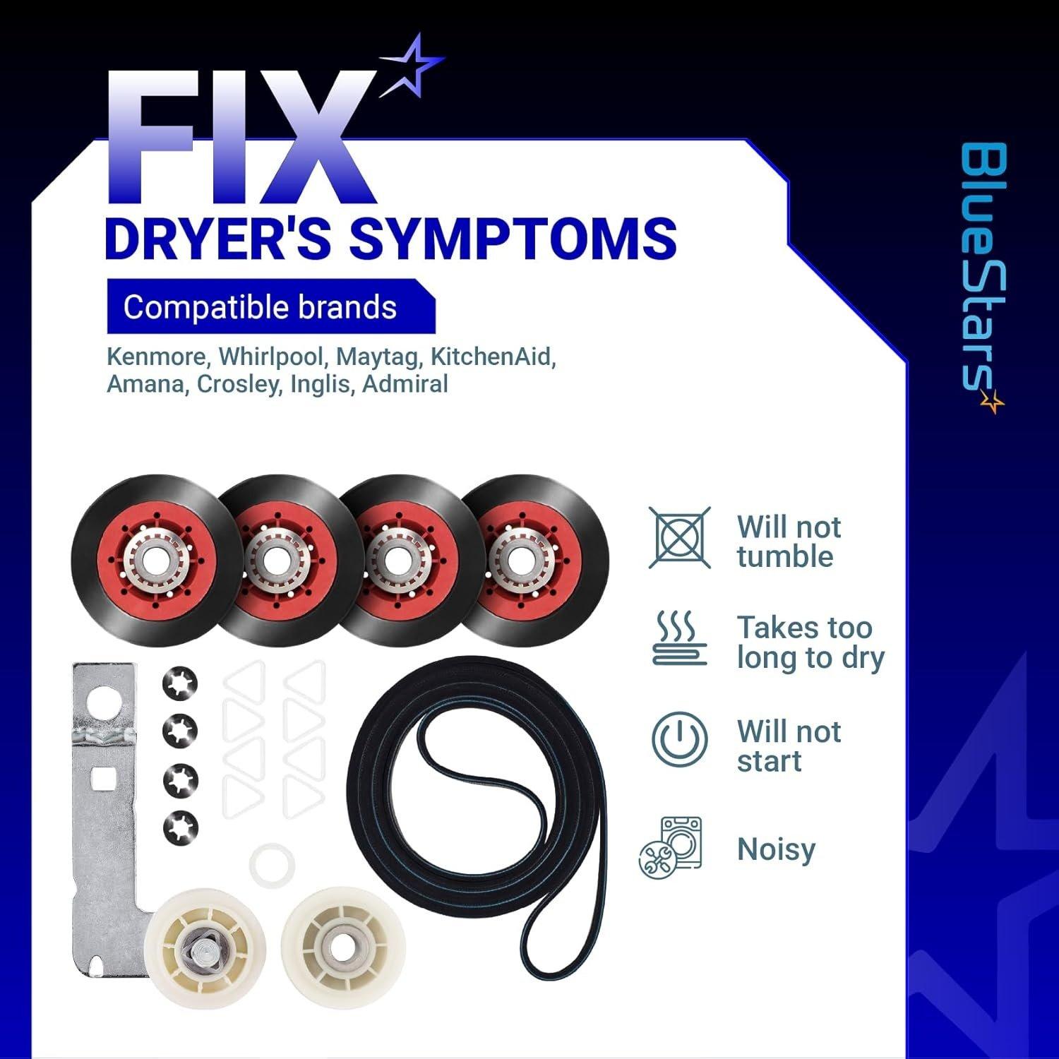 [Lifetime Warranty] 4392067 Dryer Repair Kit & W10837240 Idler Pulley - For Whirlpool, Maytag, Kenmore Dryer MEDB835DW4 MGDB835DW4 MEDB855DC4 MEDB835DC4 GEW9250PW1 GEW9250PW0 GGW9250PW3 GGW9200LW1 image 2