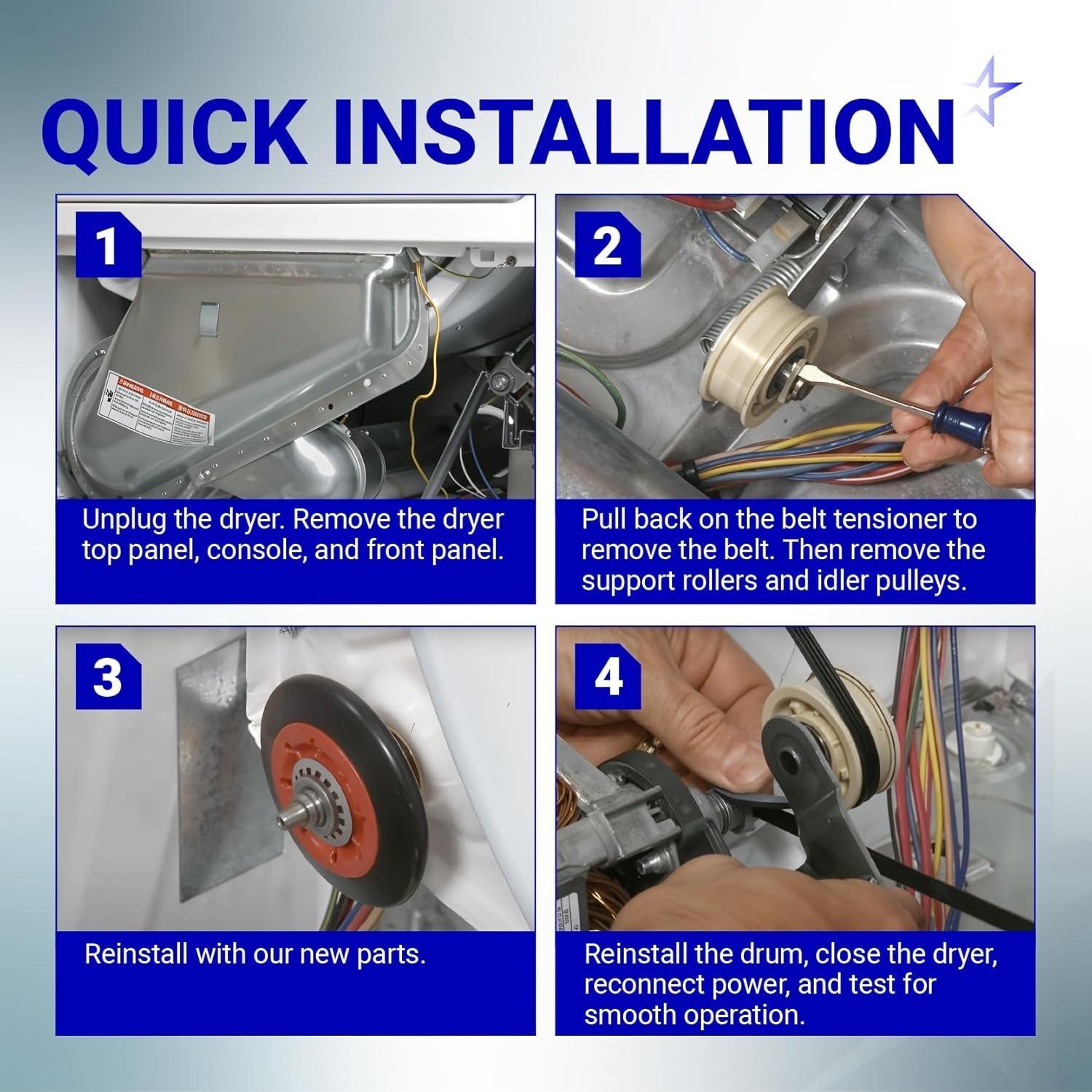[Lifetime Warranty] 4392067 Dryer Repair Kit & W10837240 Idler Pulley - For Whirlpool, Maytag, Kenmore Dryer MEDB835DW4 MGDB835DW4 MEDB855DC4 MEDB835DC4 GEW9250PW1 GEW9250PW0 GGW9250PW3 GGW9200LW1 image 8