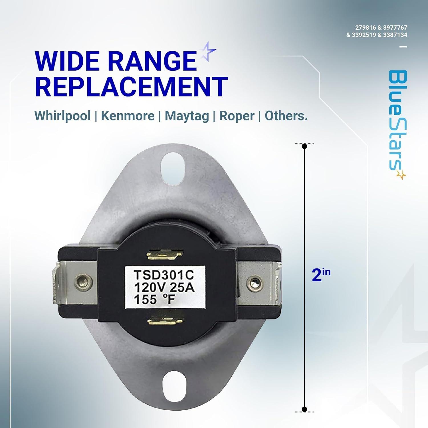 [Lifetime Warranty] 279816 3977767 3392519 3387134 Dryer Repair Kit - Compatible with Whirlpool Dryers - Replaces 3399693 WP3977767VP PS345113 AP6008325 WP3977393 3399848 image 5