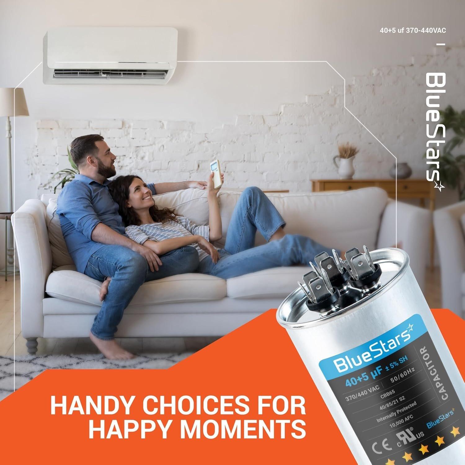 [Lifetime Warranty] 40+5 uF MFD 370/440 VAC Round Dual Run Capacitor Dual Run Circular Start Capacitor - Compatible with Air Conditioner, Heat Pump image 7