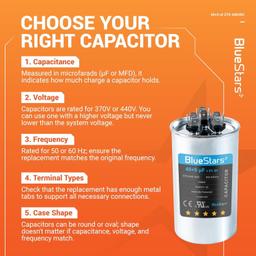 [Lifetime Warranty] 40+5 uF MFD 370/440 VAC Round Dual Run Capacitor Dual Run Circular Start Capacitor - Compatible with Air Conditioner, Heat Pump thumbnail 3