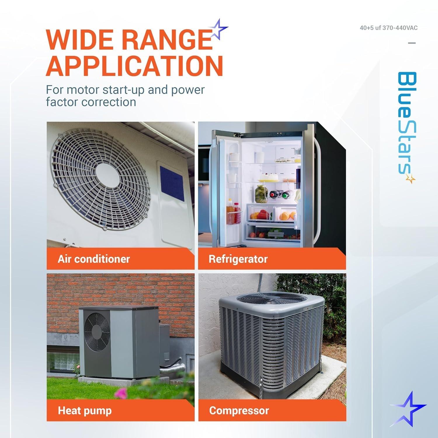 [Lifetime Warranty] 40+5 uF MFD 370/440 VAC Round Dual Run Capacitor Dual Run Circular Start Capacitor - Compatible with Air Conditioner, Heat Pump image 11