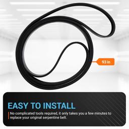 1060930 Serpentine Belt 6 Ribs Drive Belt Multi V-Belt 93” thumbnail 4