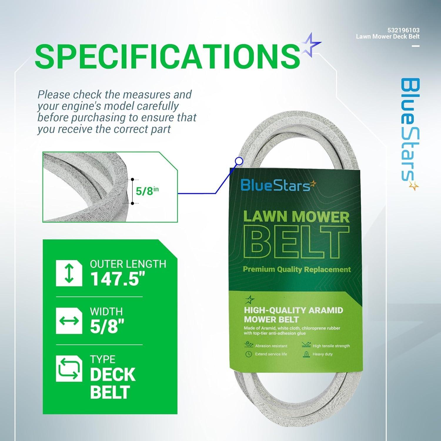 [Lifetime Warranty] 532196103 Lawn Mower Deck Drive Belt image 7