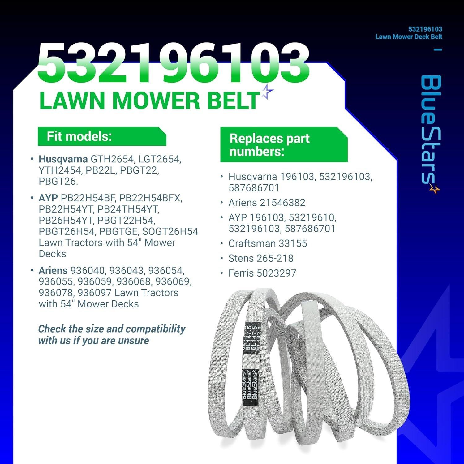 [Lifetime Warranty] 532196103 Lawn Mower Deck Drive Belt image 4