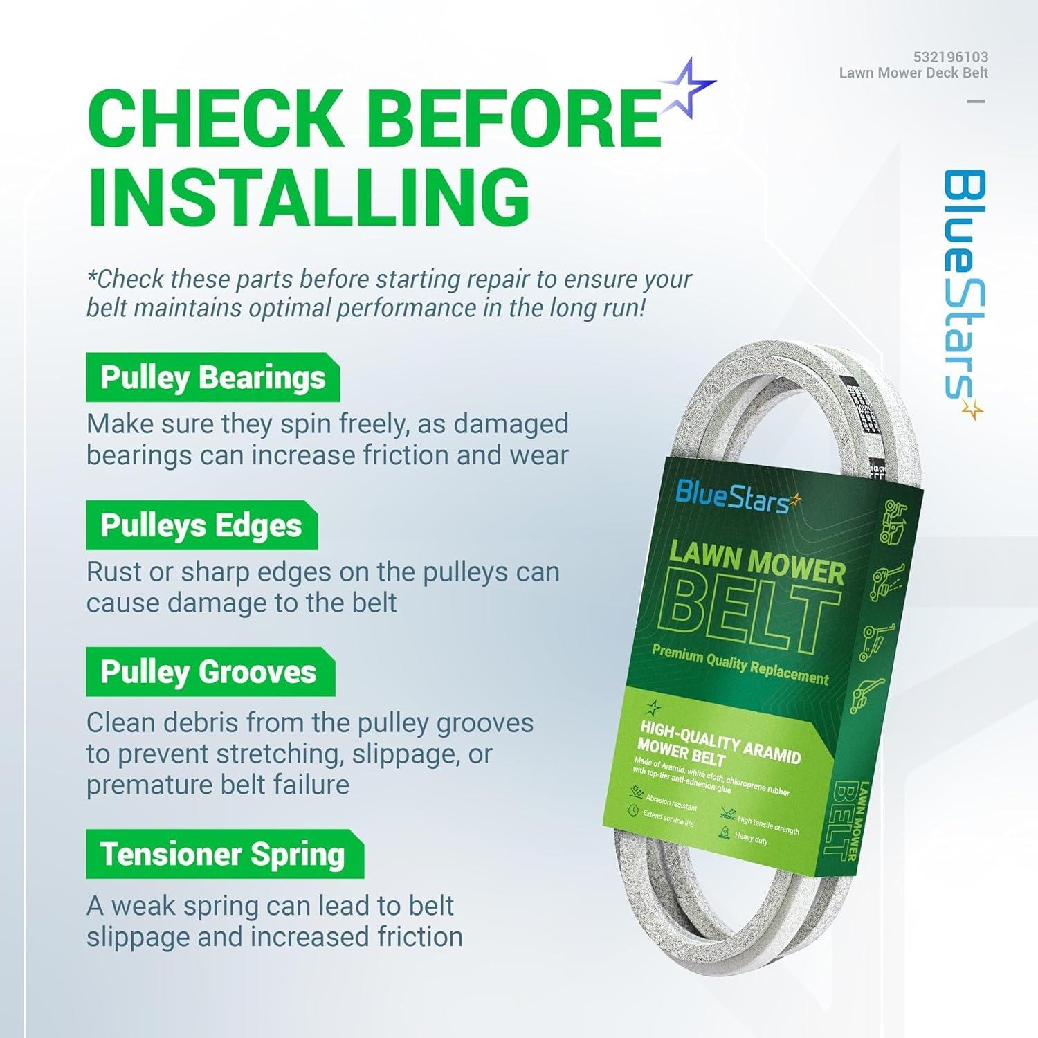 [Lifetime Warranty] 532196103 Lawn Mower Deck Drive Belt image 1