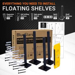 4 PCS 6” Rustproof Floating Shelf Bracket thumbnail 1