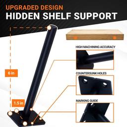 4 PCS 6” Rustproof Floating Shelf Bracket thumbnail 5