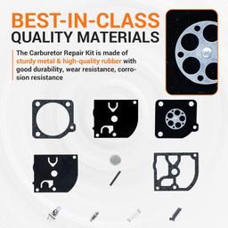 Carburetor Carb Repair Kit Gasket thumbnail 1