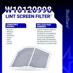 [Lifetime Warranty] W10120998 Dryer Lint Screen Filter - Compatible with Whirlpool, Kenmore, Maytag, Roper & Sears â€“ Replaces W10049360 PS1491676 8066170 W10049370 AP3967919 thumbnail 5