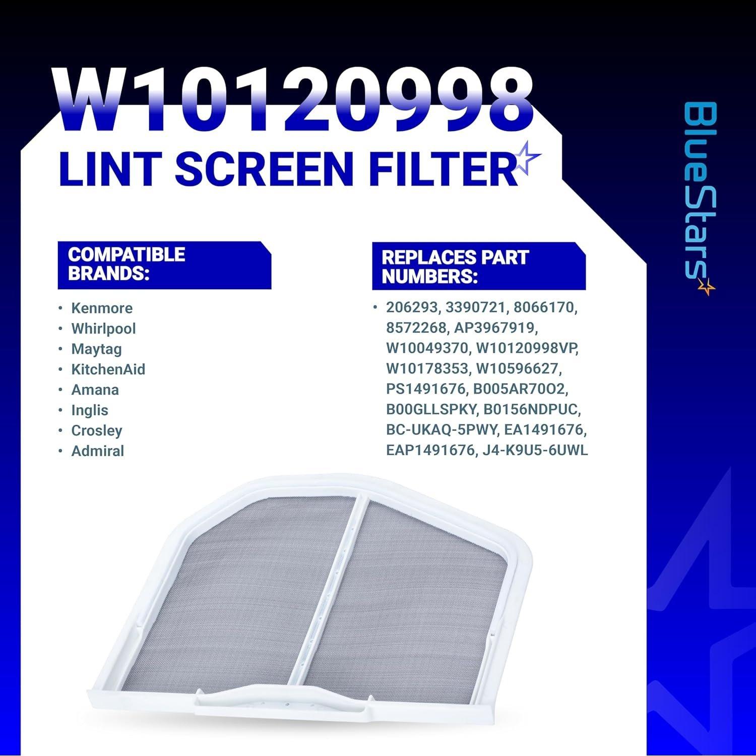 [Lifetime Warranty] W10120998 Dryer Lint Screen Filter - Compatible with Whirlpool, Kenmore, Maytag, Roper & Sears â€“ Replaces W10049360 PS1491676 8066170 W10049370 AP3967919 image 5