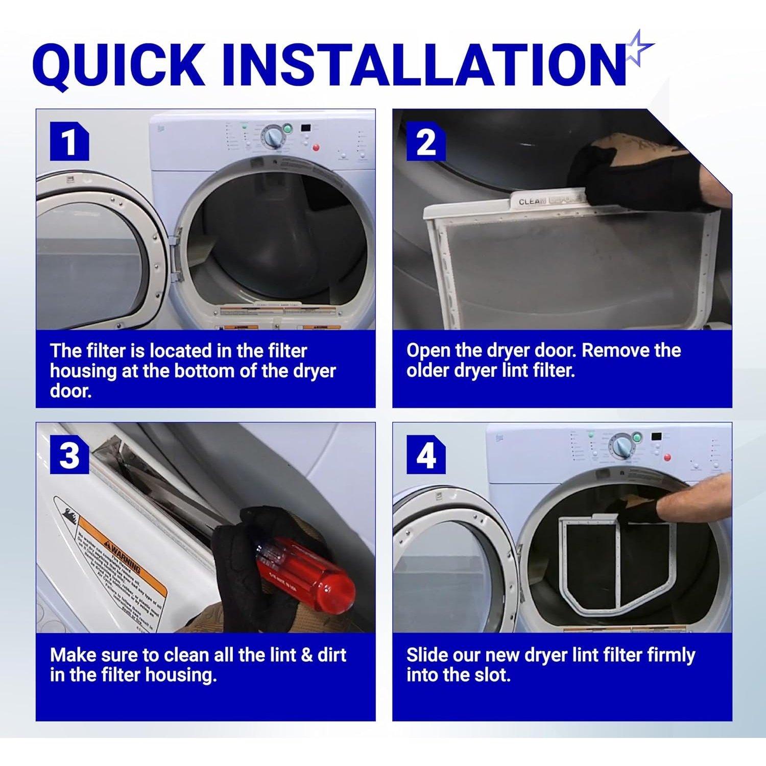 [Lifetime Warranty] W10120998 Dryer Lint Screen Filter - Compatible with Whirlpool, Kenmore, Maytag, Roper & Sears â€“ Replaces W10049360 PS1491676 8066170 W10049370 AP3967919 image 1