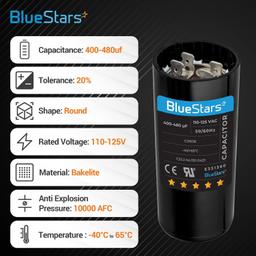 [Lifetime Warranty] 400-480 uF MFD 110-125 VAC Round Motor Start Capacitor 50/60 Hz AC Electric Replacement - Pack of 2 thumbnail 5