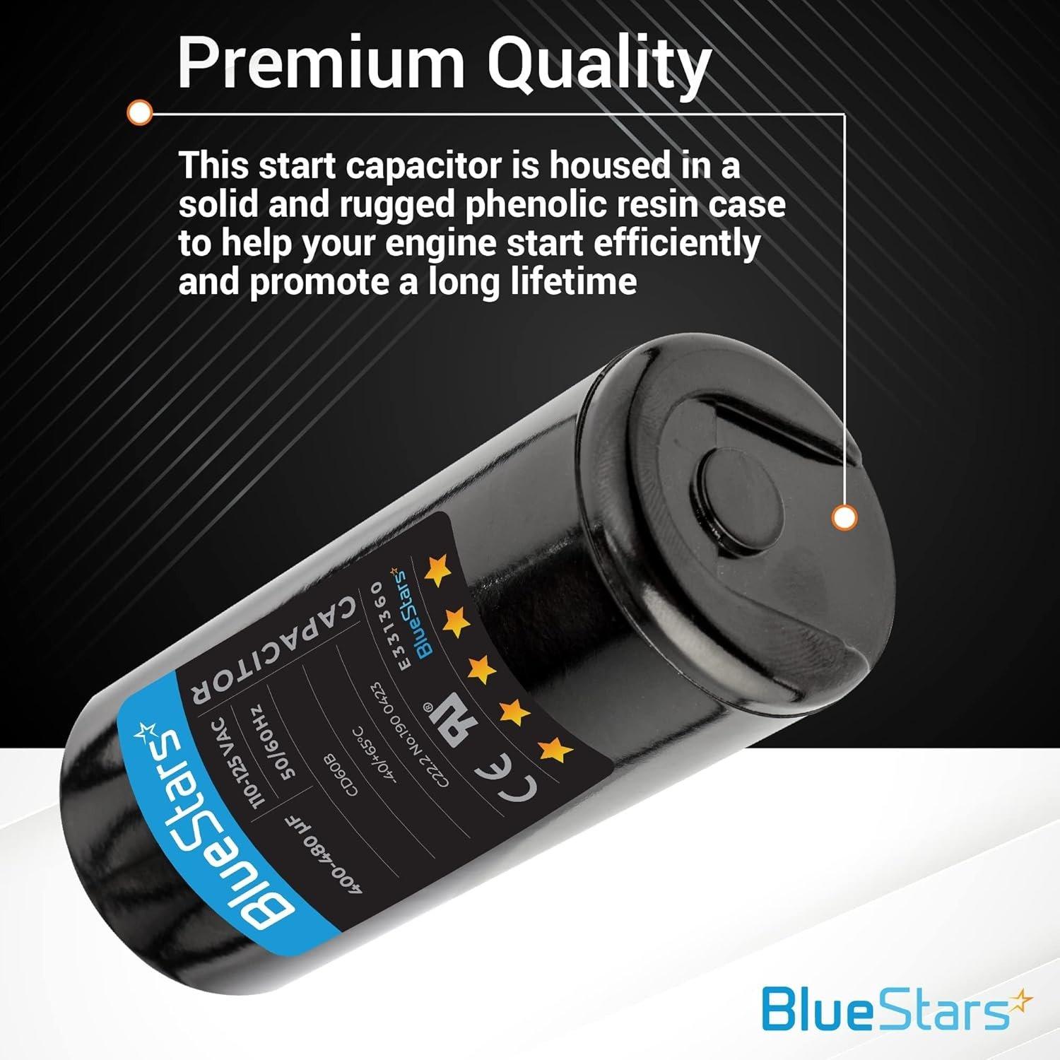 [Lifetime Warranty] 400-480 uF MFD 110-125 VAC Round Motor Start Capacitor 50/60 Hz AC Electric Replacement - Pack of 2 image 2