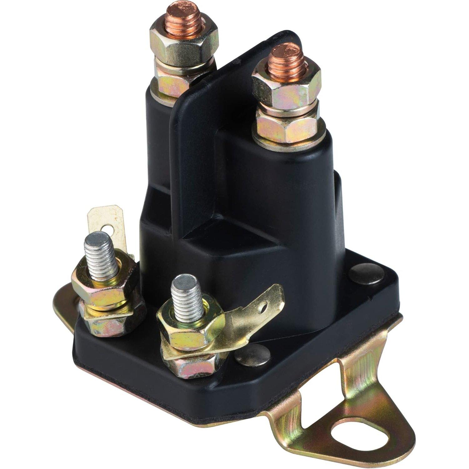 12V 4-Terminal 117-1197 Starter Solenoid with 2 Hole Bracket image 0