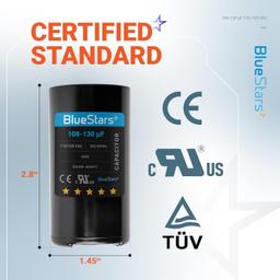 [Lifetime Warranty] 108-130 uF MFD 110-125 VAC ±20% 50/60 Hz CD60 Round Start Capacitor - Fits Pool Pump, Well Pump - Pack of 2 thumbnail 2