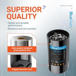 [Lifetime Warranty] 108-130 uF MFD 110-125 VAC ±20% 50/60 Hz CD60 Round Start Capacitor - Fits Pool Pump, Well Pump - Pack of 2 thumbnail 5